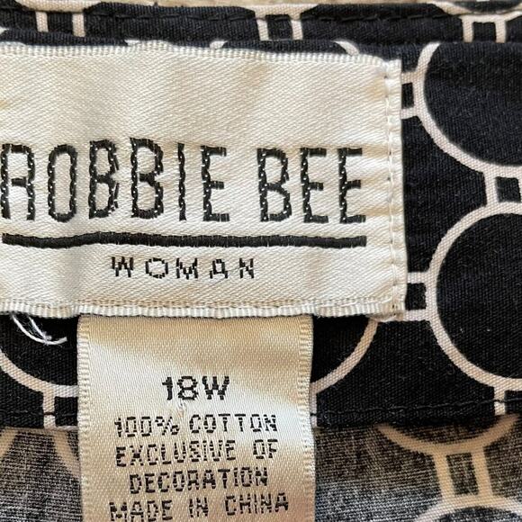 Cotton Black & White Geometric / Circle Print A-Line, Flare, Full Skirt, Size 18 - Picture 5 of 10